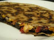 Sweet potato, black bean, and chard quesadillas